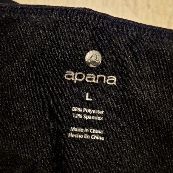 Apana women's size Large leggings, black, gray & white full length VGUC - Picture 7 of 8